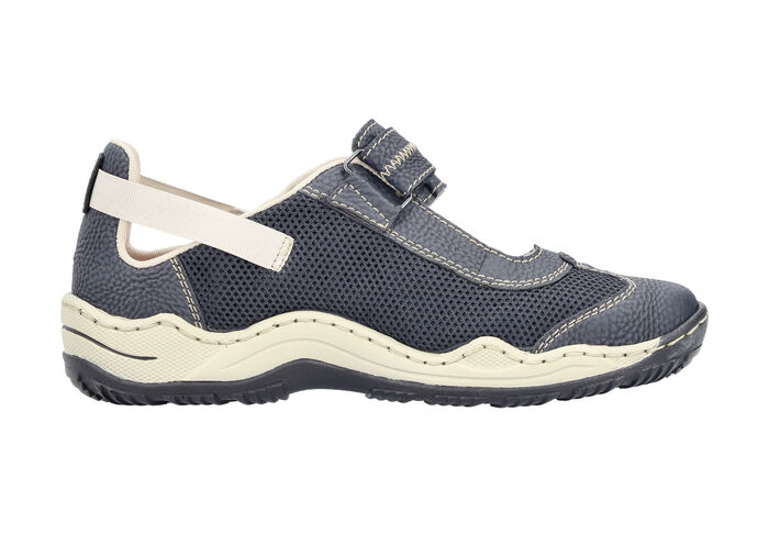 Rieker Slipper mit verstellbarer Klettspange MARINE-SAND